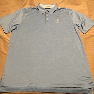 Peter Millar Trump National Golf Club Blue Teal Polo Collared Shirt Mens Size XL